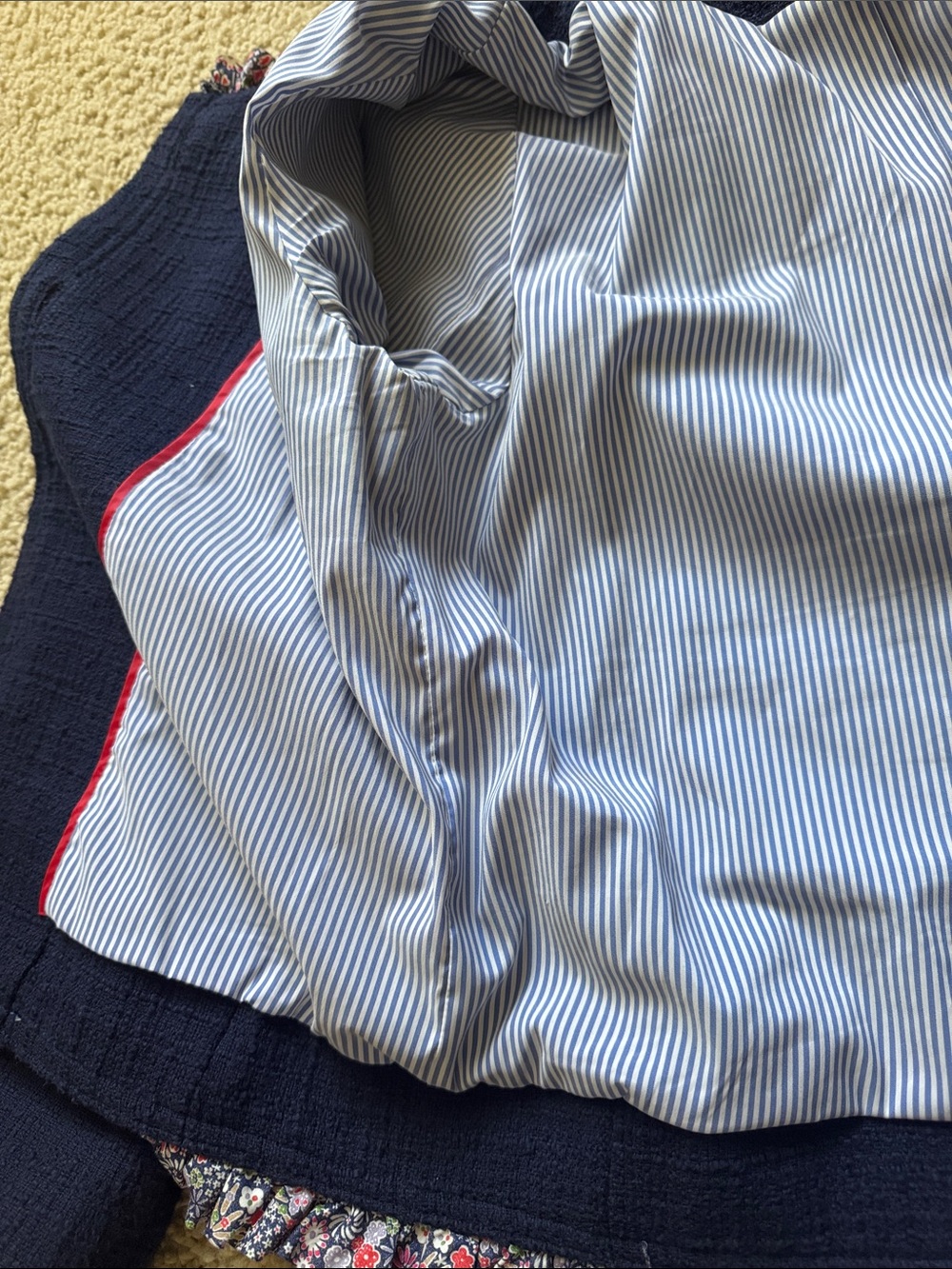J Crew Navy Tweed Jacket with Floral Trim - Picture 11 of 12